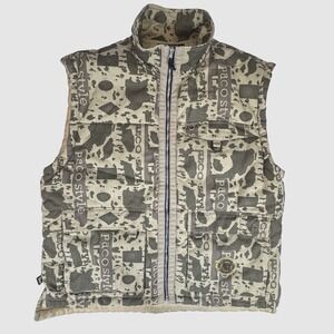 Vintage Paco‎ Jeans Puffer Vest Y2K Streetwear Utility Camo Style Size 2XL
